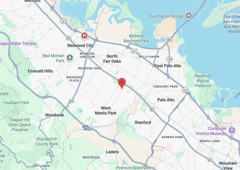 Map of Menlo Park office